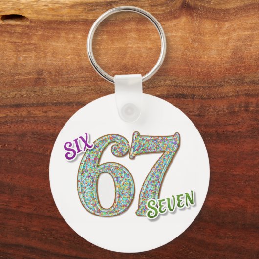 Six Seven Confetti Brain Rot Schlüsselanhänger (Rückseite)