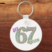 Six Seven Confetti Brain Rot Schlüsselanhänger (Vorderseite)