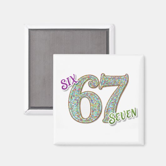 Six Seven Confetti Magnet (Vorderseite/Rückseite)