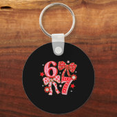 Six Seven Coquette Girl Bow Cool Meme 67 Valentine Schlüsselanhänger (Vorderseite)