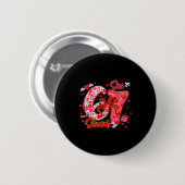 Six Seven Coquette Girl Bow Cool Meme Funny 67 Val Button (Vorne & Hinten)