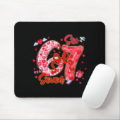 Six Seven Coquette Girl Bow Cool Meme Funny 67 Val Mousepad (Mit Mouse)