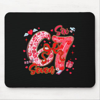 Six Seven Coquette Girl Bow Cool Meme Funny 67 Val Mousepad