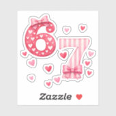 Six Seven Cute Valentine Sticker (Blatt)