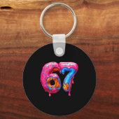 Six Seven Donut Ice Cream Drip Cool Meme Funny 67 Schlüsselanhänger (Vorderseite)