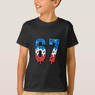 Six Seven Drippy Eiscreme Sport 67 Cooler Meme Män T-Shirt