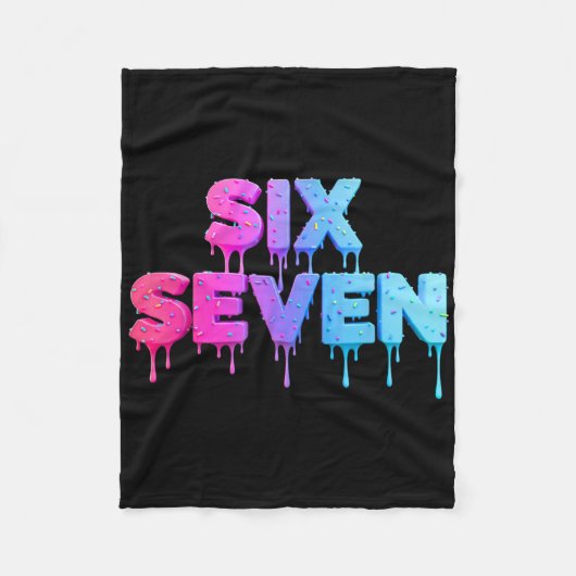 Six Seven Eis Drip Gen Alpha Slang 6 7 Trend Fleecedecke (Vorderseite)