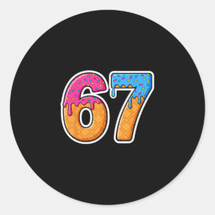 Six Seven Eis Drip Gen Alpha Slang 6 7 Trend Runder Aufkleber