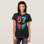 Six Seven Eis Drip Meme 67 Lustig Gen Alpha S T-Shirt (Vorne ganz)