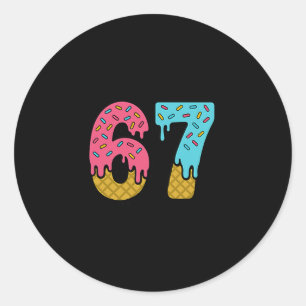 Six Seven Eis Drip Sport 67 Lustig Mason Meme 2 Runder Aufkleber