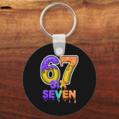 Six Seven Eis tropft Gen Alpha Slang 6 7 Meme  Schlüsselanhänger (Vorderseite)