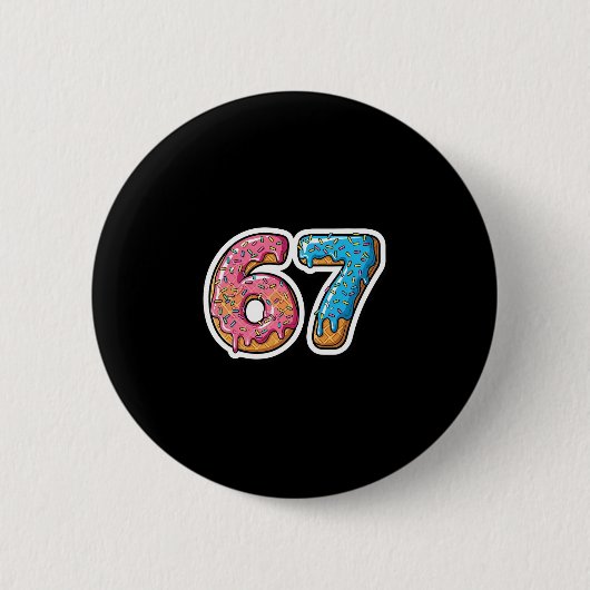 Six Seven Eiscreme-Drip-Sport-Kühl-Meme 67 Lustig Button (Vorderseite)