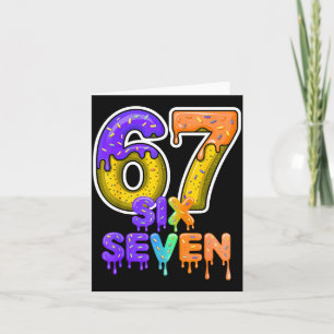 Six Seven Eiscreme-Tropf Gen Alpha-Slang 6 7 Meme  Karte