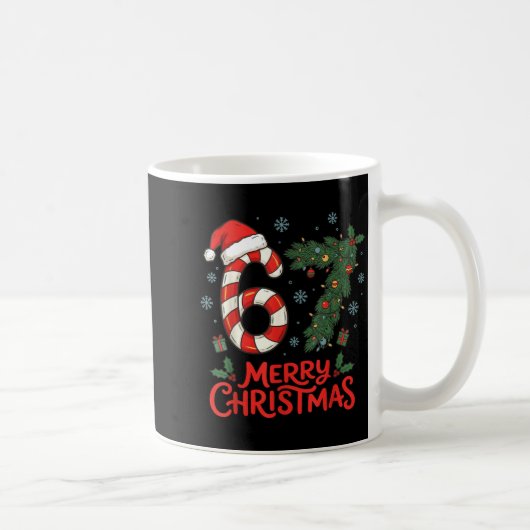 Six Seven Funny 6 7 Meme Christmas Kaffeetasse (Rechts)