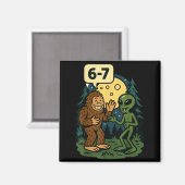 Six Seven Funny Bigfoot And Alien 67 Viral Meme Sa Magnet (Vorderseite/Rückseite)