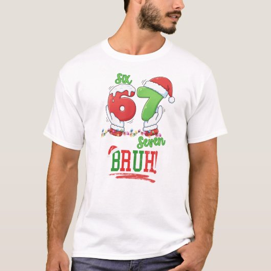 Six Seven Funny Christmas Teen Meme  T-Shirt (Vorderseite)