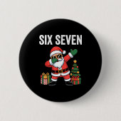 Six Seven Funny Santa Christmas 67 Meme Button (Vorderseite)