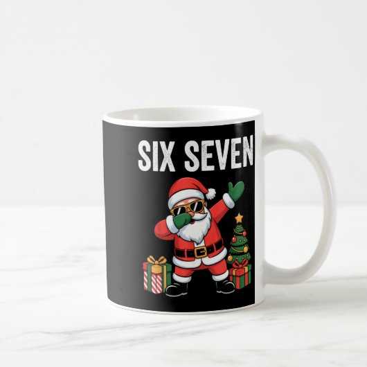 Six Seven Funny Santa Christmas 67 Meme Kaffeetasse (Rechts)