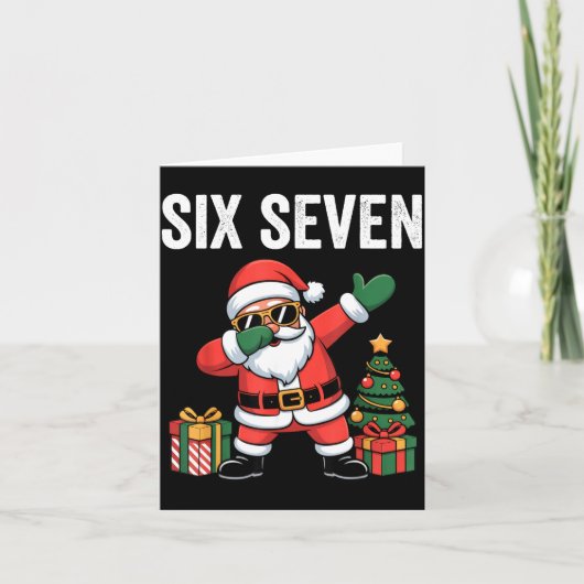 Six Seven Funny Santa Christmas 67 Meme  Karte (Vorderseite)