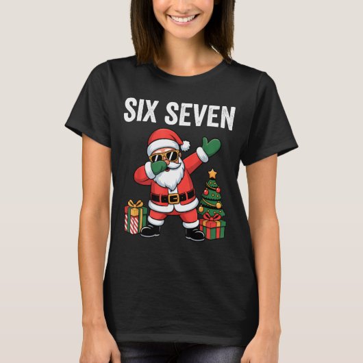 Six Seven Funny Santa Christmas 67 Meme  T-Shirt (Vorderseite)