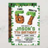 Six Seven Game Birthday Invitation. game Invite Einladung (Vorne/Hinten)