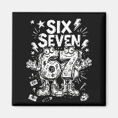 Six Seven Gen Alpha Brain Rot Meme Funny Viral Tre Magnet (Vorne)