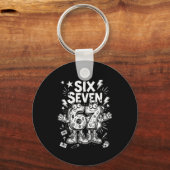 Six Seven Gen Alpha Brain Rot Meme Funny Viral Tre Schlüsselanhänger (Vorderseite)