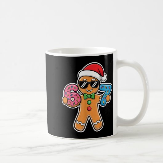 Six Seven Gingerbread 67 Funny Christmas Boys Kids Kaffeetasse (Rechts)