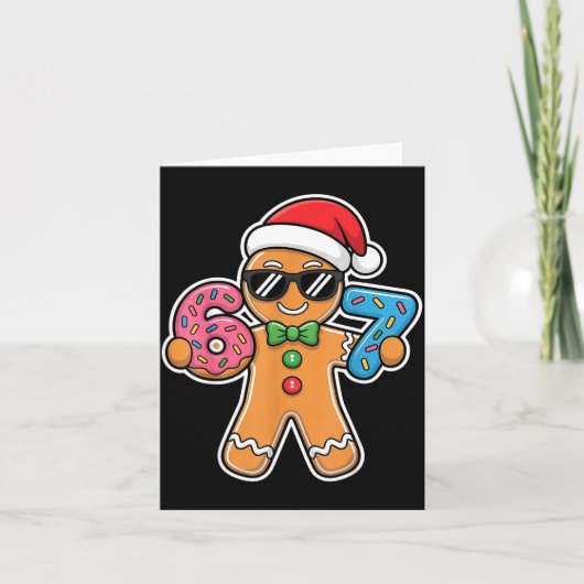 Six Seven Gingerbread 67 Funny Christmas Boys Kids Karte (Vorderseite)