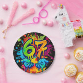 Six Seven Girl Birthday Paper Plate Pappteller (Party)