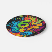 Six Seven Girl Birthday Paper Plate Pappteller (Schrägansicht)