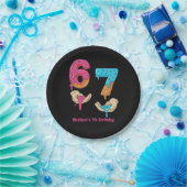 Six Seven Girl Birthday Paper Plate Pappteller (Party)