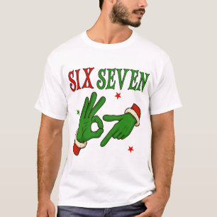 Six Seven Grinch Hand OK Zeichen Trendige Weihnach T-Shirt