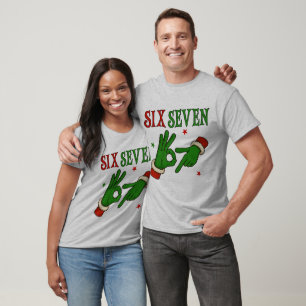 Six Seven Grinch Hand OK Zeichen Trendy Weihnachte T-Shirt