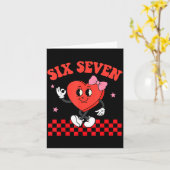 Six Seven Heart 6 7 Meme Boy Girl Funny Valentine Karte (Gelbe Blume)