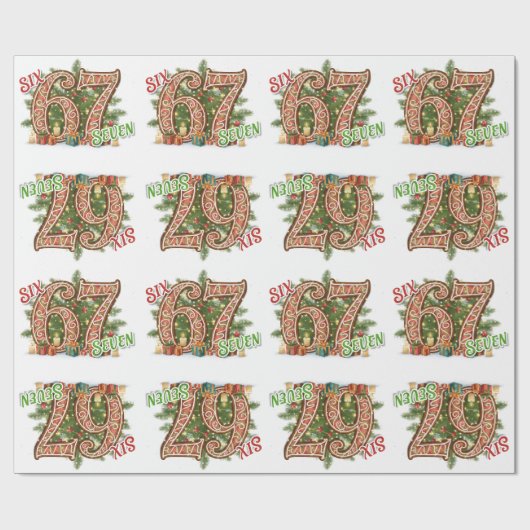 Six Seven Holiday, Green & Red Geschenkpapier (Flach)