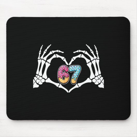 Six Seven Ice Cream Drip 67 Meme Skeleton Hands Si Mousepad (Vorne)