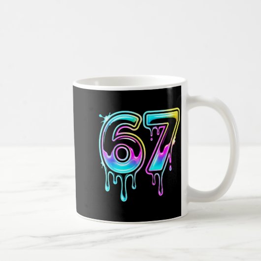 Six Seven Ice Cream Drip Cool Meme 67 Funny 6 7 Bo Kaffeetasse (Rechts)