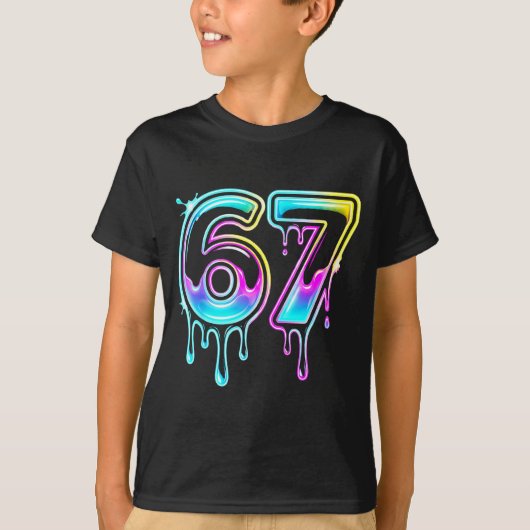 Six Seven Ice Cream Drip Cool Meme 67 Funny 6 7 Bo T-Shirt (Vorderseite)