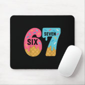 Six Seven Ice Cream Drip Cool Meme 67 Funny Drippi Mousepad (Mit Mouse)