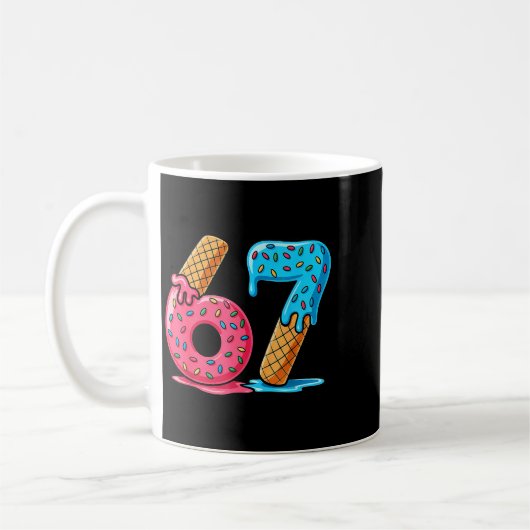 Six Seven Ice Cream Drip Cool Meme 67 Funny Number Kaffeetasse (Links)