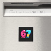 Six Seven Ice Cream Drip Cool Meme 67 Funny Number Magnet (In Situ (Geschirrspüler))