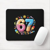 Six Seven Ice Cream Drip Cool Meme 67 Funny Number Mousepad (Mit Mouse)
