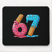 Six Seven Ice Cream Drip Cool Meme 67 Funny Number Mousepad (Vorne)