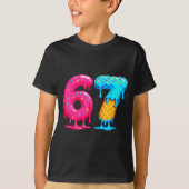 Six Seven Ice Cream Drip Cool Meme 67 Funny Number T-Shirt (Vorderseite)