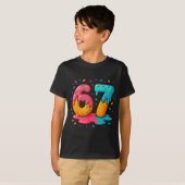 Six Seven Ice Cream Drip Cool Meme 67 Funny Number T-Shirt (Vorne ganz)