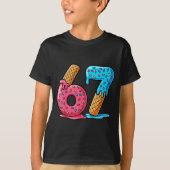 Six Seven Ice Cream Drip Cool Meme 67 Funny Number T-Shirt (Vorderseite)