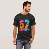 Six Seven Ice Cream Drip Cool Meme 67 Funny Number T-Shirt (Vorne ganz)