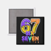 Six Seven Ice Cream Drip Gen Alpha Slang 6 7 Meme  Magnet (Vorderseite/Rückseite)