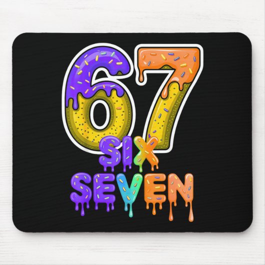 Six Seven Ice Cream Drip Gen Alpha Slang 6 7 Meme  Mousepad (Vorne)
